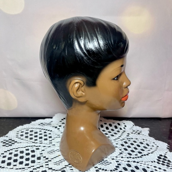 Vintage Marwal Polynesian Lady Head Bust Chalkware - Picture 5 of 6